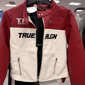 ❤️‍🔥 True Religion Moto Racing Faux Leather Women Jacket New Size L